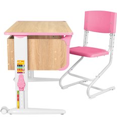 Кресло детское Дэми Parta 4/100 (СУТ.43) со стулом, Дуб Сонома/Розовый/Белый фото 1