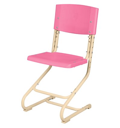 Растущий детский стул Дэми СУТ.01 (02) пластик розовый, ножки бежевые