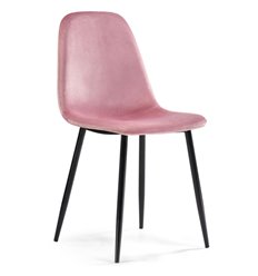 Офисный стул Lilu pink/black розовый велюр, ножки черные фото 1