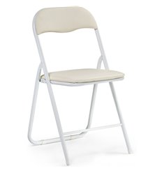 Офисный стул Fold 1 складной beige/white бежевая экокожа, ножки белые фото 1