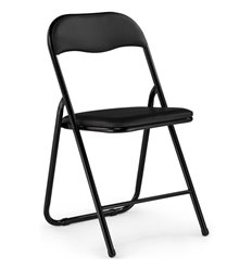 Офисный стул Fold 1 складной black/black черная экокожа, ножки черные фото 1