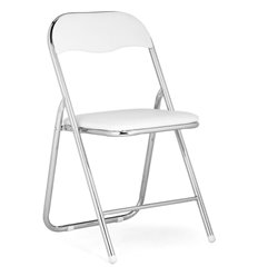 Офисный стул Fold 1 складной white/chrome белая экокожа, ножки хром фото 1