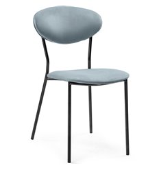 Офисный стул Корсе пыльно-голубой велюр, ножки черный глянец фото 1