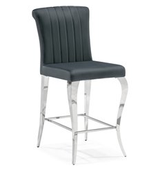 Полубарный стул Joan dark grey/steel, серый велюр, ножки хром фото 1