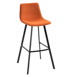 Барный стул EVERPROF Signal Fabric Orange, ткань оранжевая, ножки черные фото 1