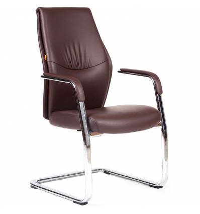 Кресло CHAIRMAN Vista V для посетителя, экокожа коричневая