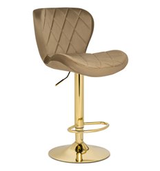 Барный стул Porch dark beige/golden, бежевый велюр, основание золото фото 1