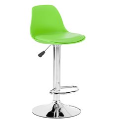Стул с подставкой для ног Soft green, зеленый пластик, мягкое сиденье, основание хром фото 1