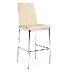 Барный стул Teon beige/chrome, бежевая экокожа, ножки хром фото 1