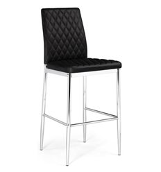 Барный стул Teon black/chrome, черная экокожа, ножки хром фото 1