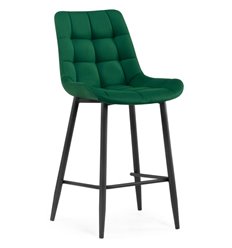 Полубарный стул Алст зеленый велюр, ножки черные фото 1
