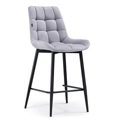 Полубарный стул Алст серо-лиловый велюр, ножки черные фото 1