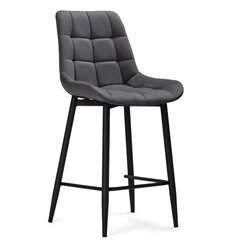 Полубарный стул Алст темно-серый велюр, ножки черные фото 1