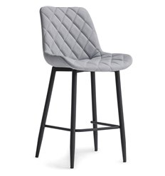 Полубарный стул Баодин Б/К светло-серый велюр, ножки черные фото 1