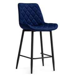 Полубарный стул Баодин Б/К синий велюр, ножки черные фото 1