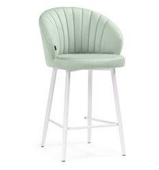Полубарный стул Бэнбу velutto 14, зеленый велюр, ножки белые фото 1