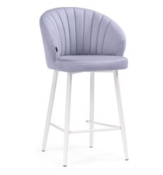 Полубарный стул Бэнбу velutto 49, серо-лиловый велюр, ножки белые фото 1