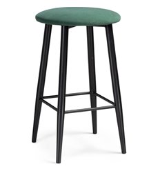 Полубарный стул Гангток катания изумруд, зеленый велюр, ножки черные фото 1