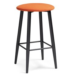 Полубарный стул Гангток катания флам, оранжевый велюр, ножки черные фото 1