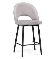 Полубарный стул Клэйн MR-28, светло-серый велюр, ножки черные фото 1