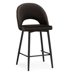 Полубарный стул Клэйн MR-09, коричневый велюр, ножки черные фото 1