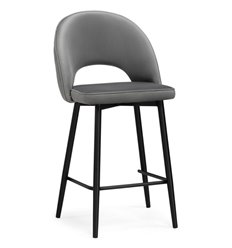 Полубарный стул Клэйн MR-11, серый велюр, ножки черные фото 1