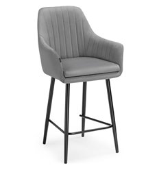 Полубарный стул Райнер MR-11 серый велюр, ножки черные фото 1