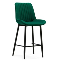 Полубарный стул Седа зеленый велюр, ножки черные фото 1