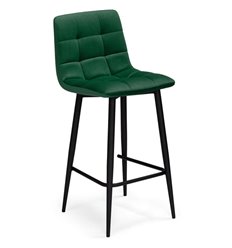 Полубарный стул Чилли К зеленый велюр, ножки черные фото 1