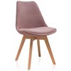 Bonuss light purple/wood, розовый пластик, сиденье велюр, ножки дерево фото 1