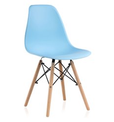 Офисный стул Eames PC-015 blue, голубой пластик, ножки дерево фото 1