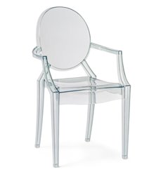 Офисный стул Luis gray, прозрачный пластик фото 1