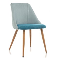 Офисный стул Morgan голубой велюр, ножки металл цвет дерево фото 1