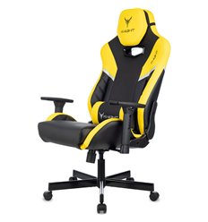 Офисное кресло KNIGHT THUNDER 5X Y, экокожа, цвет черный/желтый фото 1