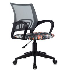 Офисное кресло Бюрократ BUROKIDS 1 DG/GRAFFI, черный пластик, цвет серый/граффити фото 1