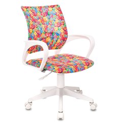 Офисное кресло Бюрократ BUROKIDS 1 W-ALPHAB, белый пластик, цвет мультиколор алфавит фото 1