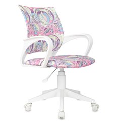 Офисное кресло Бюрократ BUROKIDS 1 W-MOON_PK, белый пластик, цвет мультиколор розовая луна фото 1