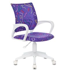 Офисное кресло Бюрократ BUROKIDS 1 W-STICKVI, белый пластик, цвет фиолетовый Sticks 08 фото 1