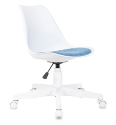 Кресло для руководителя Бюрократ CH-W333/VELV86, пластик/ткань, цвет белый/голубой фото 1