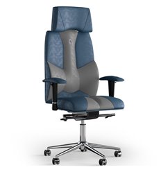 Кресло для руководителя Business, с подголовником, искусственная замша, цвет синий/серый, DUO COLOR, фото 1