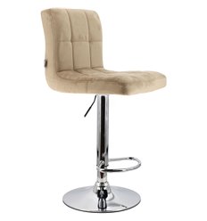 Барный стул EVERPROF Asti Fabric Cappuccino, ткань, цвет капучино, основание хром, фото 1