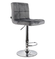 Барный стул EVERPROF Asti Fabric Grey, ткань, цвет серый, основание хром, фото 1