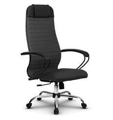Офисное кресло Метта B 1b 21/К130 (Комплект 21) темно-серый, ткань, крестовина хром фото 1