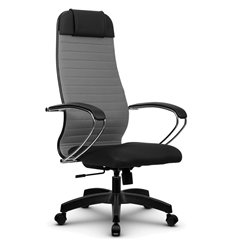 Эргономичное кресло для руководителя Метта B 1b 21/К131 (Комплект 23) светло-серый, ткань, крестовина пластик фото 1