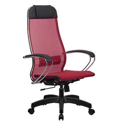 Офисное кресло Метта B 1m 12/K131 (Комплект 12) красный, сетка, крестовина пластик фото 1