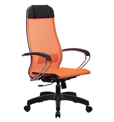 Эргономичное кресло для руководителя Метта B 1m 12/K131 (Комплект 12) оранжевый, сетка, крестовина пластик фото 1
