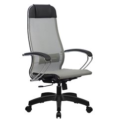 Эргономичное кресло для руководителя Метта B 1m 12/K131 (Комплект 12) светло-серый, сетка, крестовина пластик фото 1