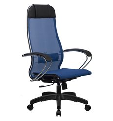 Ортопедическое кресло руководителя Метта B 1m 12/K131 (Комплект 12) синий, сетка, крестовина пластик фото 1