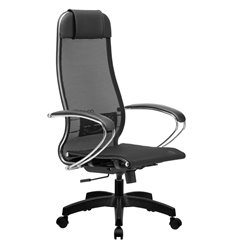 Эргономичное кресло для руководителя Метта B 1m 12/K131 (Комплект 12) черный, сетка, крестовина пластик фото 1