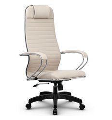 Эргономичное кресло для руководителя Метта B 1m 17K1/K131 (Комплект 17) светло-бежевый, экокожа MPRU, крестовина пластик фото 1